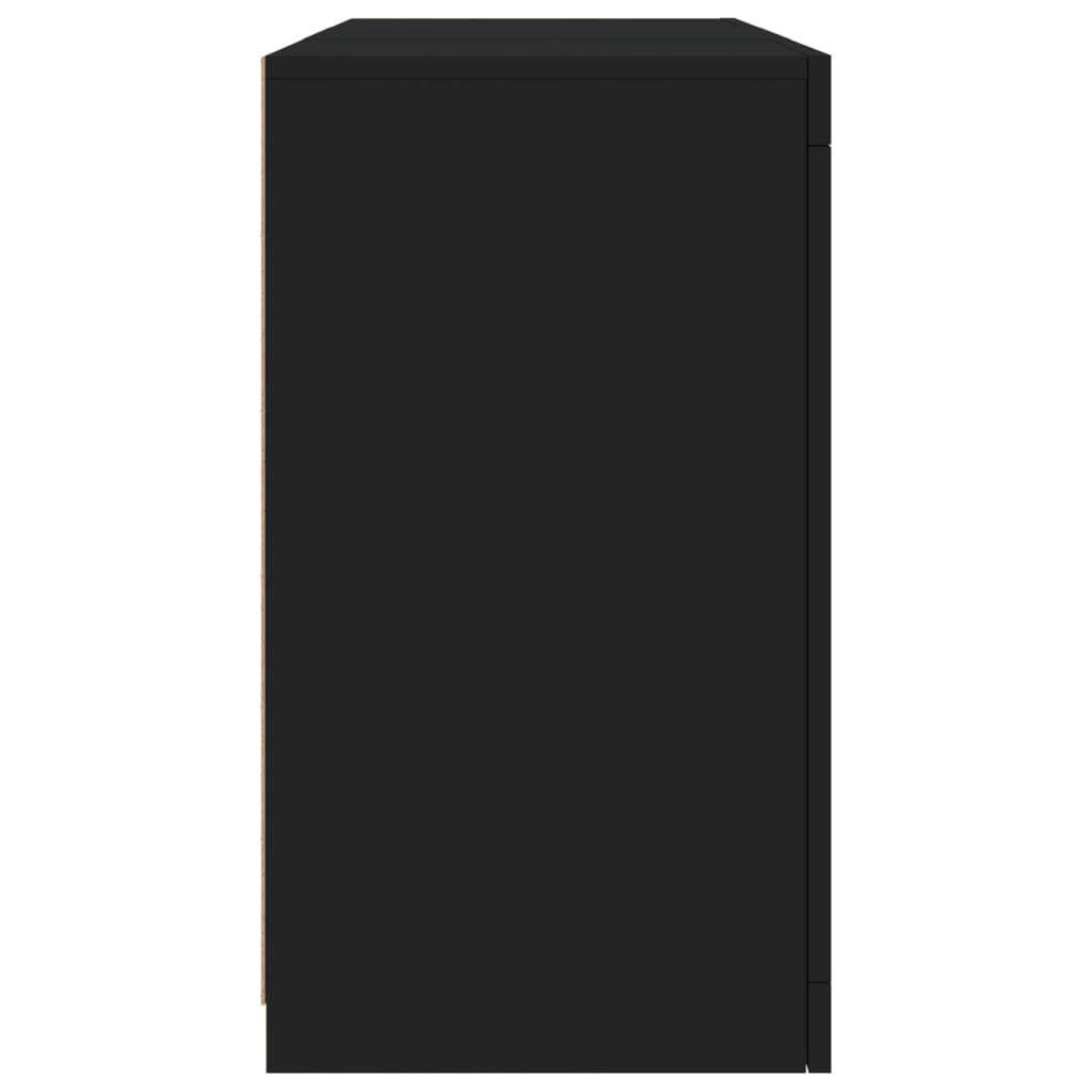 Sideboard with LED Lights Black 123x37x67 cm